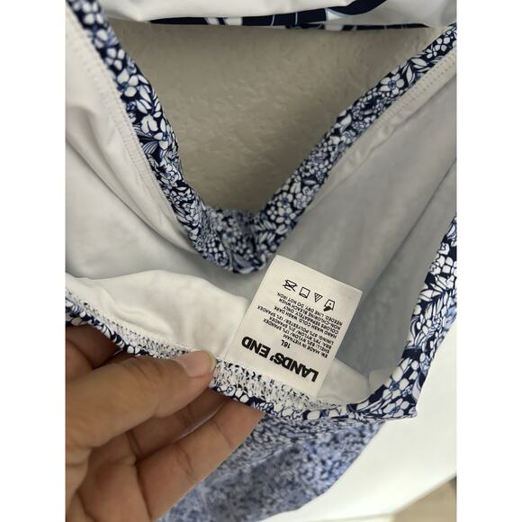 Lands' End Women's Long Wrap Monokini High Leg One Piece Swimsuit - Picture 5 of 5